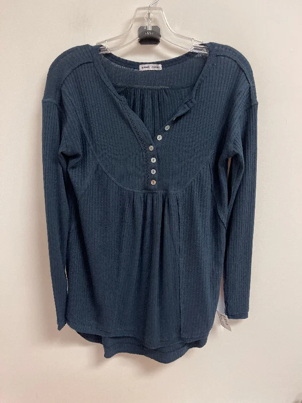 Oversized Jackets Top Long Sleeve By Sweet Romeo In Navy, Size: S