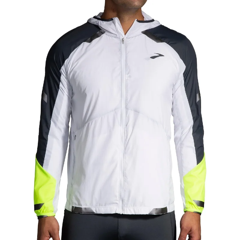 Graphic Tees Brooks Run Visible Convertible Mens Running Jacket - White