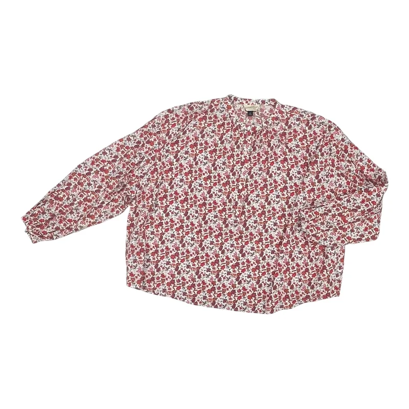 Oversized Jackets Top Ls By Universal Thread In Red & White, Size:Xl