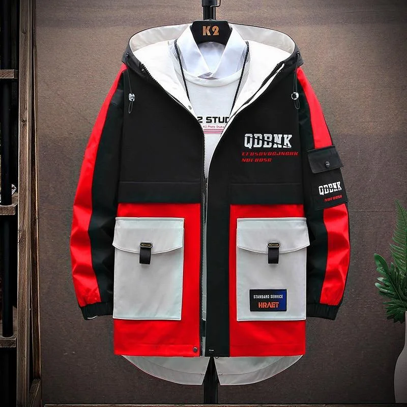 Vintage Fashion Men's Fashion Streetwear Hooded Jacket W/ Pockets