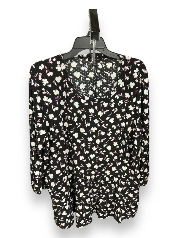 Formal Wear Tunic 3/4 Sleeve By Lane Bryant In Floral, Size: 1x