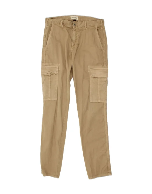 Classic Blazers ROY ROGERS Mens Slim Cargo Trousers W32 L32 Beige Cotton