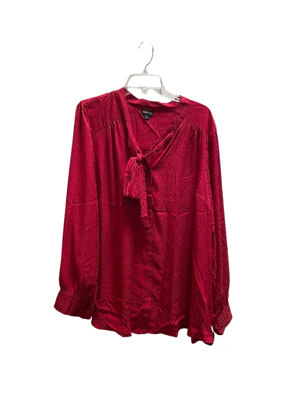 Modern Menswear Top Long Sleeve By Torrid In Red, Size: 3x