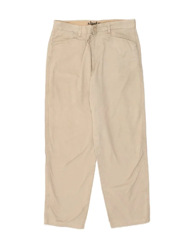 Fashion Accessories AVIREX Mens Tapered Casual Trousers W33 L29 Beige Cotton