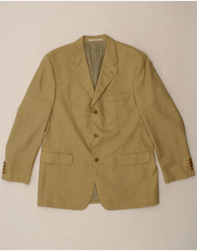 Street Boots FERAUD Mens 3 Button Blazer Jacket IT 52 XL Beige New Wool