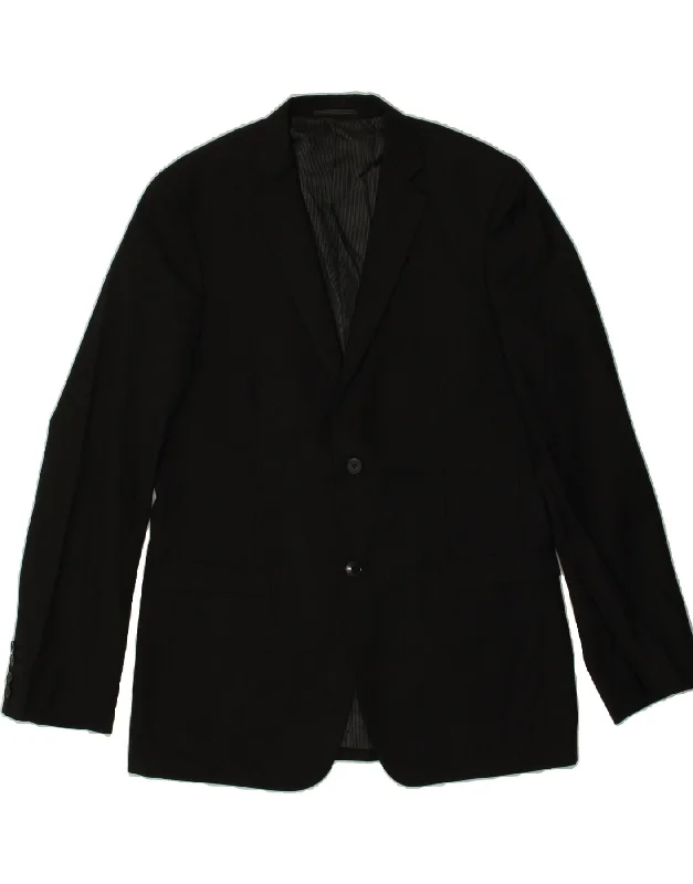 Urban Jackets JULES Mens Slim 2 Button Blazer Jacket IT 54 2XL Black Wool