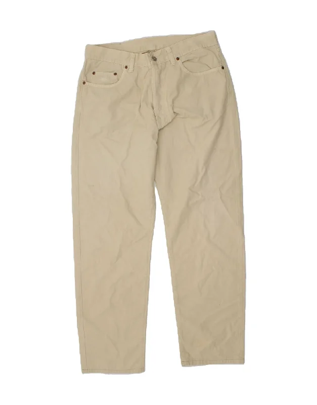 Preppy Style CHARRO Mens Straight Casual Trousers W36 L31 Beige Cotton