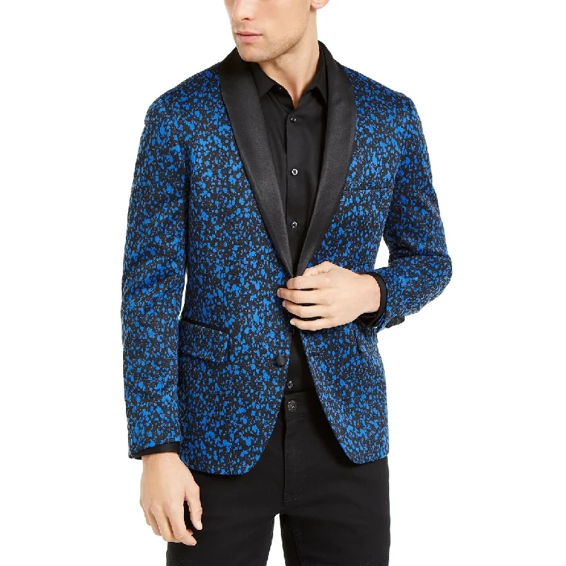 Casual Sweatshirts INC International Concepts Men's Slim-Fit Paint Splatter Knit Blazer Navy Size XX Large - XX-Large