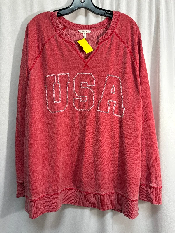 Lightweight Coats Top Long Sleeve By Maurices In Red, Size: 2x