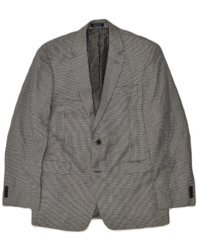 Lightweight Coats TOMMY HILFIGER Mens 2 Button Blazer Jacket UK 38 Medium Grey Houndstooth