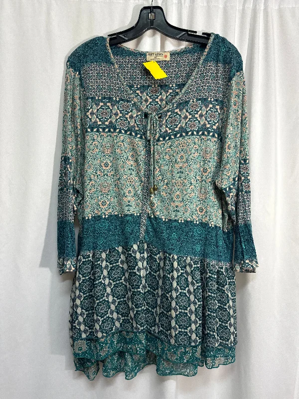 Cool Boots Top Long Sleeve By Ruff Hewn In Teal, Size: 1x