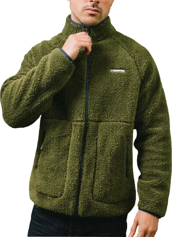 Slim-fit Jeans Lambretta Sherpa Mens Fleece Jacket - Green