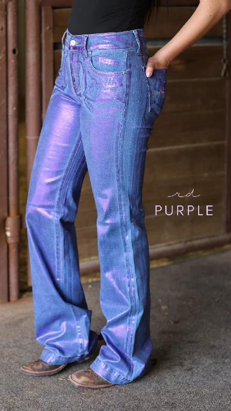 Urban Shirts PURPLE METALLIC SIGNATURE TROUSER DENIM