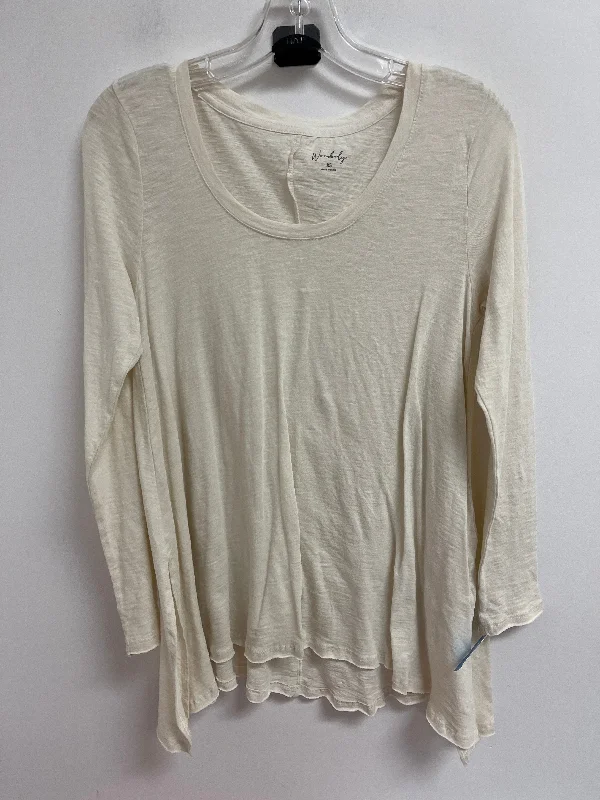 Casual Jackets Tunic Long Sleeve By Wonderly In Cream, Size: Xs