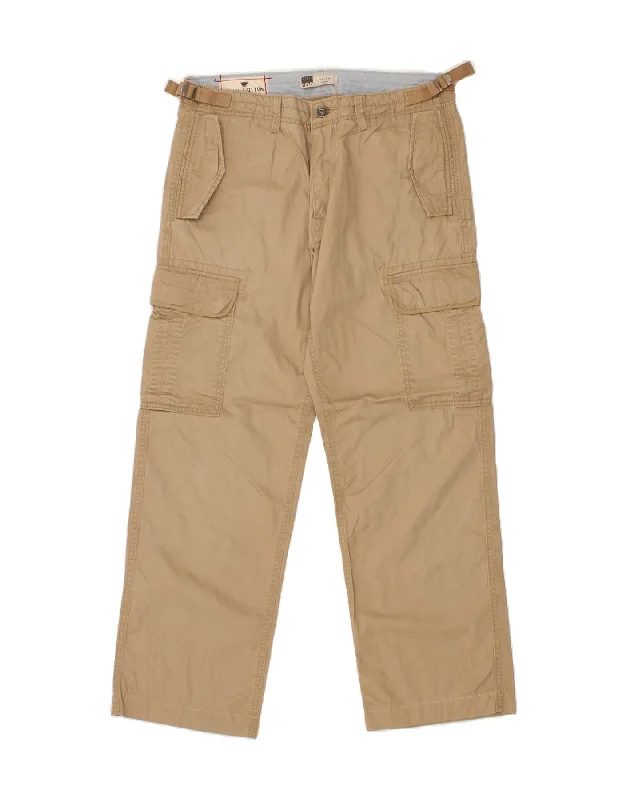 Relaxed Trousers CONBIPEL Mens Straight Cargo Trousers IT 48 Medium W32 L28 Beige Cotton