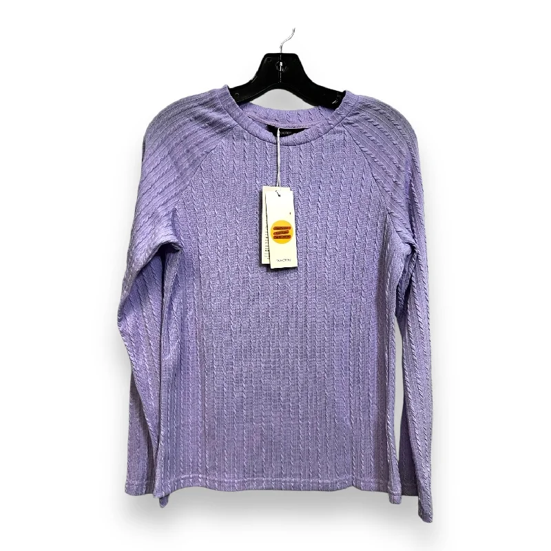 Polo Shirts Top Long Sleeve By Cmf In Purple, Size: S