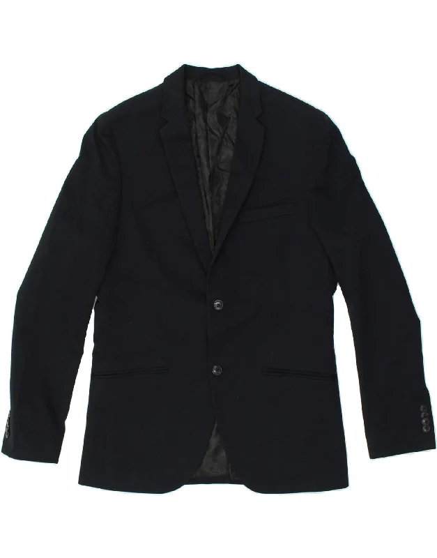 Stylish Hats JACK & JONES Mens 2 Button Blazer Jacket IT 50 Large Navy Blue Polyester