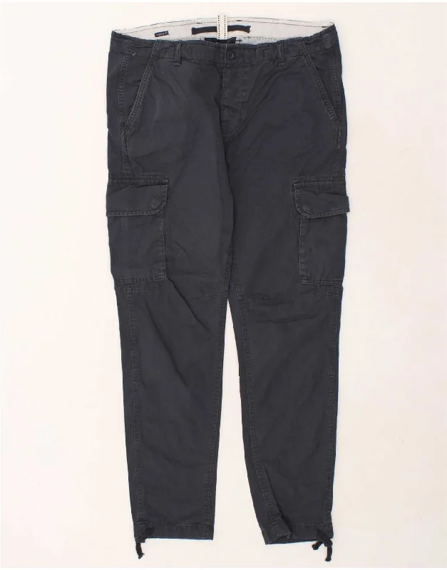 Fleece Jackets VINTAGE Mens Comfort Fit Cargo Trousers IT 50 Large W36 L29  Navy Blue