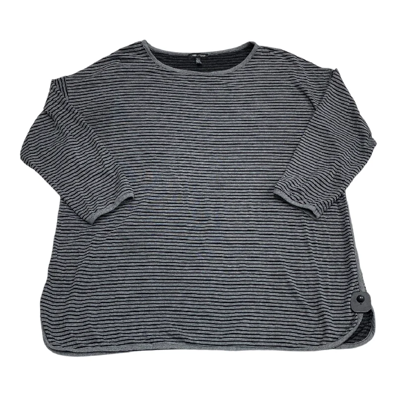 Utility Vests Top Long Sleeve Designer By Eileen Fisher In Black & Grey, Size: Xl