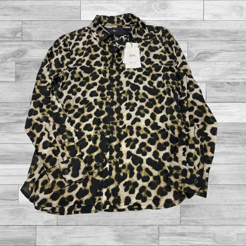 Classic Coats Top Long Sleeve By 7 For All Mankind In Animal Print, Size: S