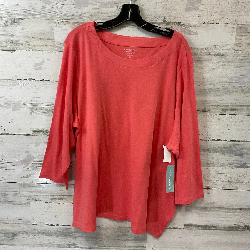 Casual Suits Top Long Sleeve By Coldwater Creek In Orange, Size: 3x