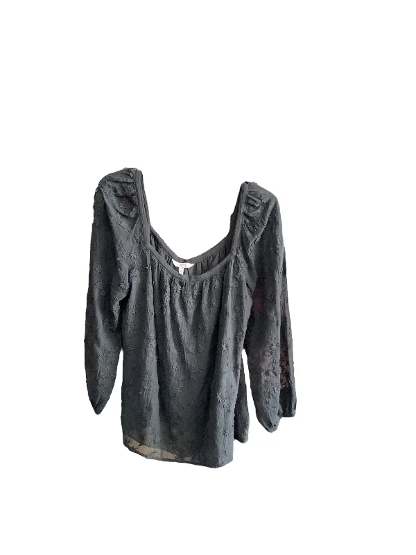 Designer Shirts Top Long Sleeve Designer By Rebecca Taylor In Black, Size: L