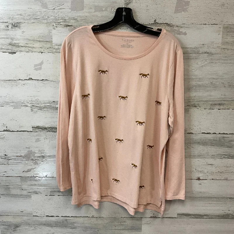 Bright Shirts Top Long Sleeve By Talbots In Peach, Size: 2x