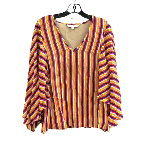 Graphic Tees Top Long Sleeve Designer By Trina Turk In Striped Pattern, Size: M