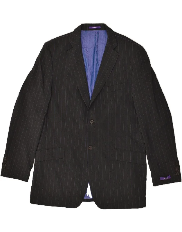 Athleisure Wear TED BAKER Mens 2 Button Blazer Jacket UK 40 Large Black Striped Wool