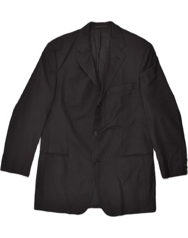 Workwear Jackets HUGO BOSS Mens 3 Button Blazer Jacket EU 52 XL Black Virgin Wool