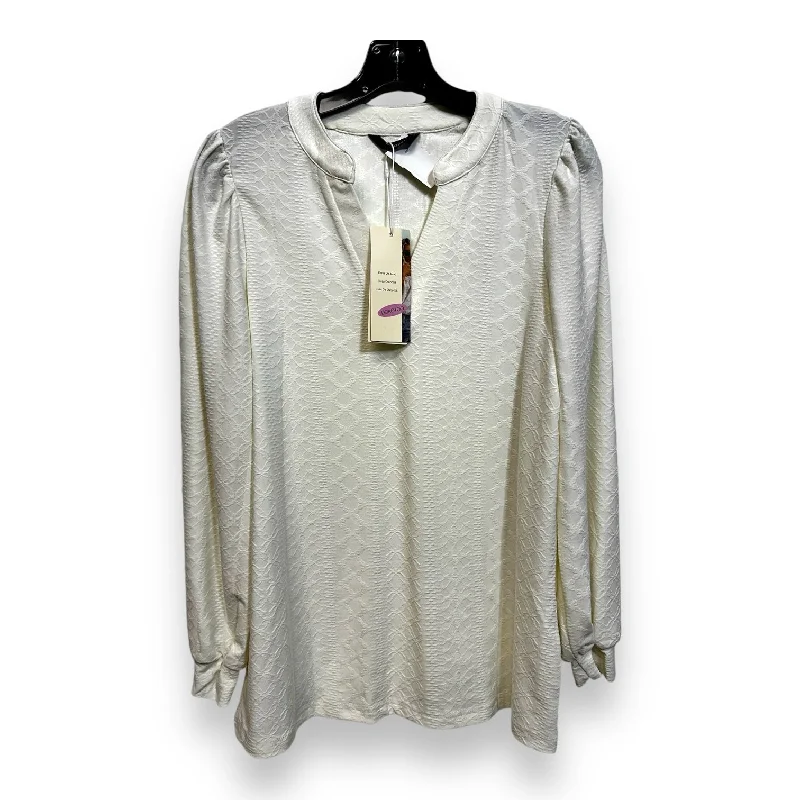 Street Casual Top Long Sleeve By Cmf In Ivory, Size: S