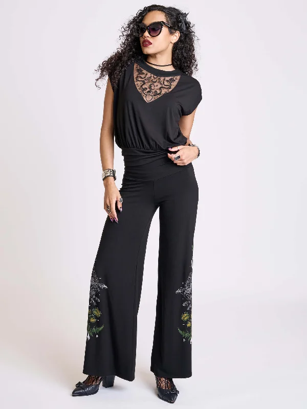 Statement Jackets Night Raven Palazzo Pants