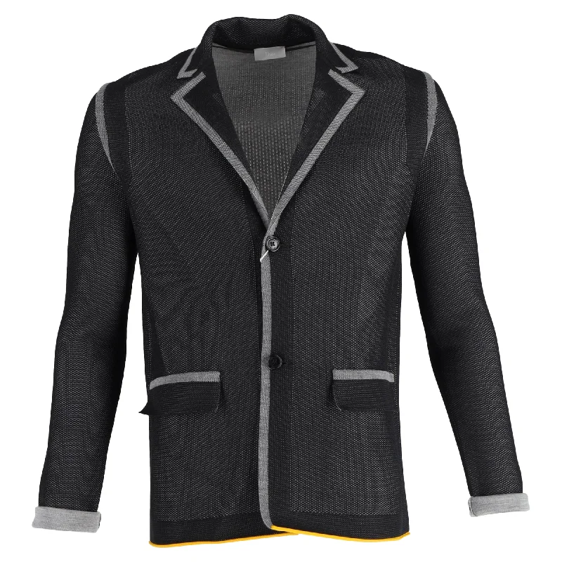 Leather Bags Dior Colorblock Blazer in Black Wool