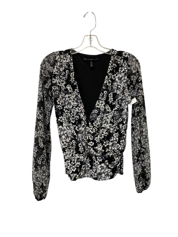 Cool Hoodies Top Long Sleeve By White House Black Market In Floral Print, Size: Xxs