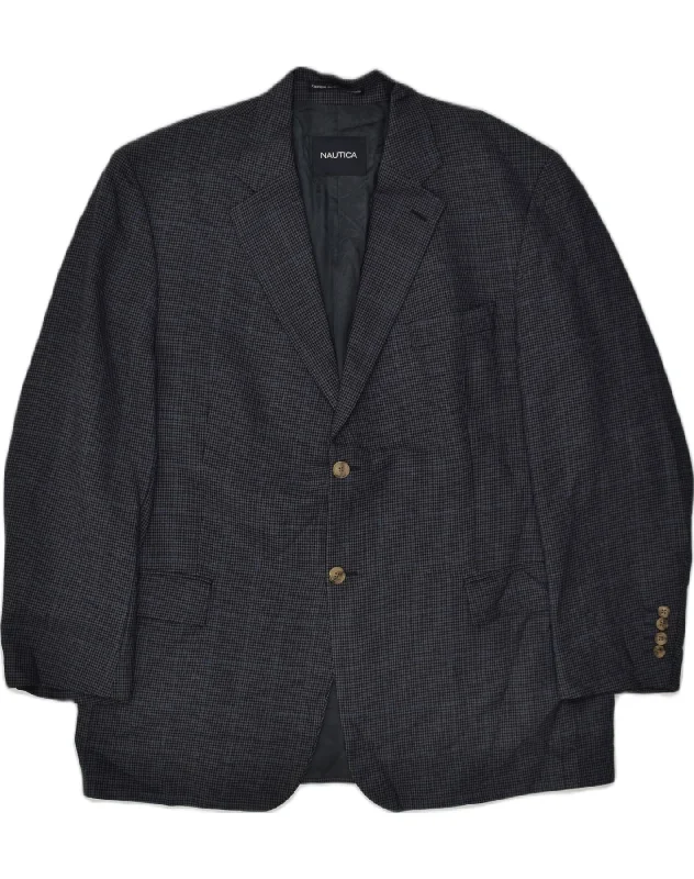 Dapper Suits NAUTICA Mens 3 Button Blazer Jacket UK 38 Medium Navy Blue Check