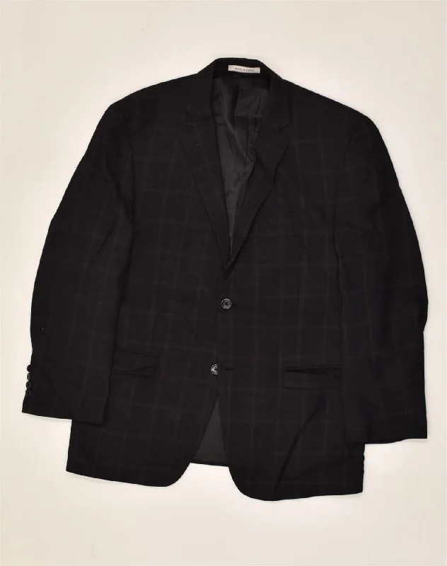 Bright Shirts MICHAEL KORS Mens 2 Button Blazer Jacket UK 38 Medium Black Check Wool