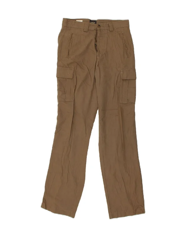 Rugged Jackets RIFLE Mens Slim Cargo Trousers W31 L34 Brown Cotton