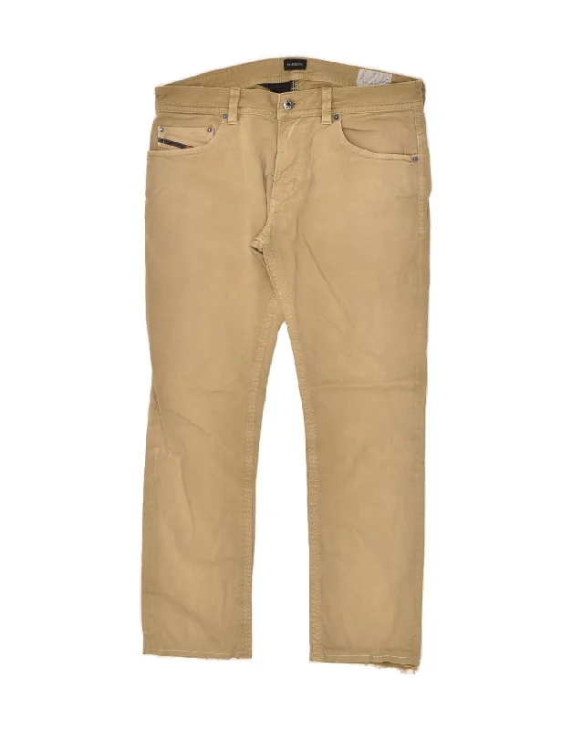 Modern Coats DIESEL Mens Thavar Straight Casual Trousers W32 L27 Beige Cotton