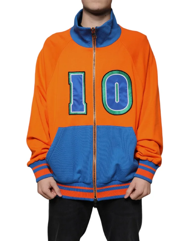 Graphic Sweatshirts Dolce & Gabbana  blue Full Zip Jersey Bomber Men's Jacket