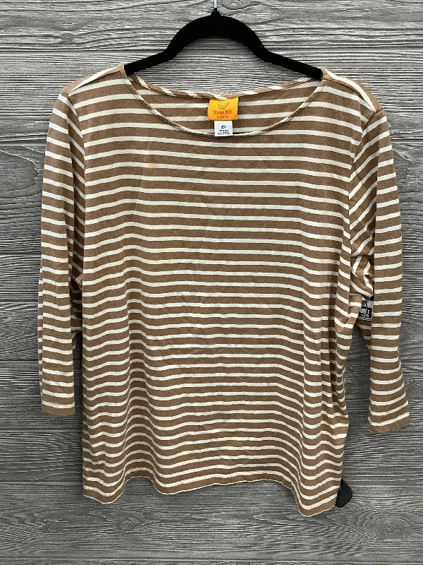 Casual Sweatshirts Top Long Sleeve By Ruby Rd In Striped Pattern, Size: 2x