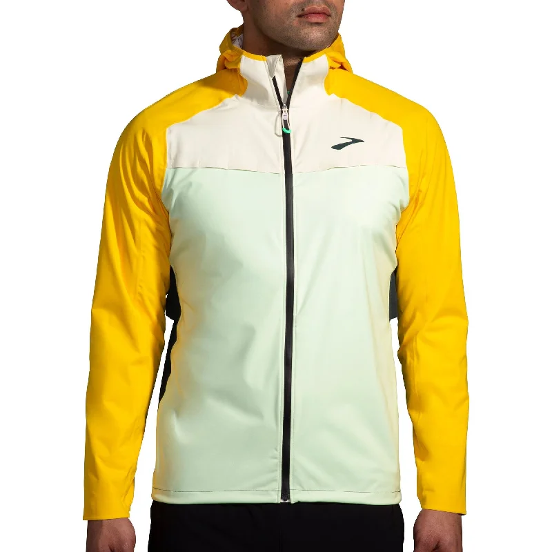 Suede Jackets Brooks High Point Waterproof Mens Running Jacket - Yellow