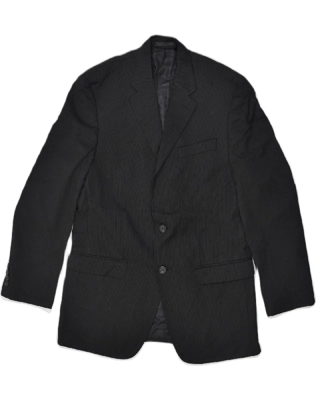 Street Shorts CHAPS Mens Slim 2 Button Blazer Jacket UK 40 Large Black Pinstripe