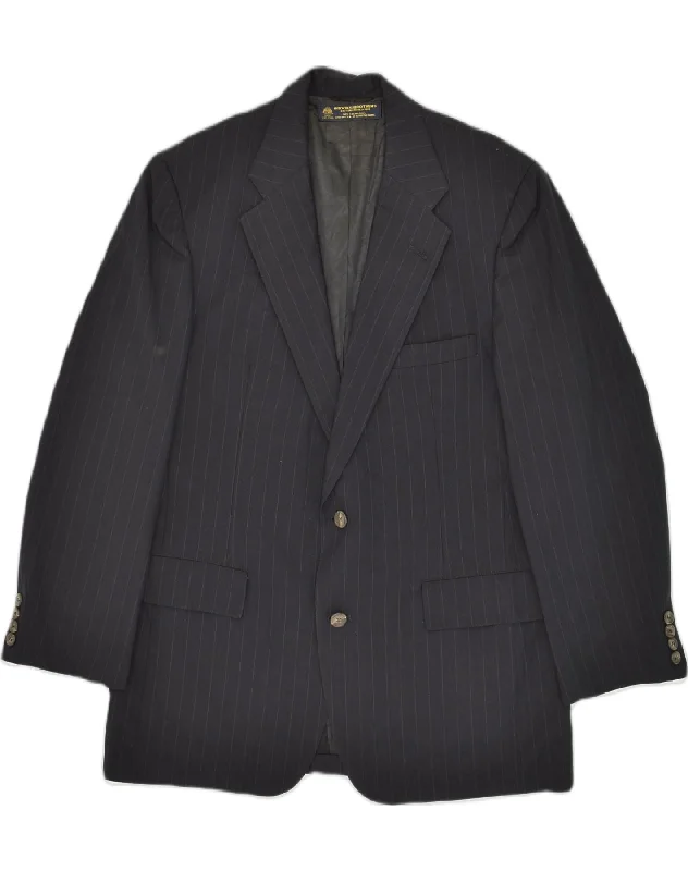 Classic Blazers BROOKS BROTHERS Mens 2 Button Blazer Jacket UK 38 Medium Black Pinstripe