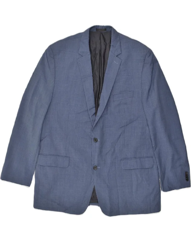 Trendy Blazers MICHAEL KORS Mens 2 Button Blazer Jacket IT 48 Medium Blue Wool