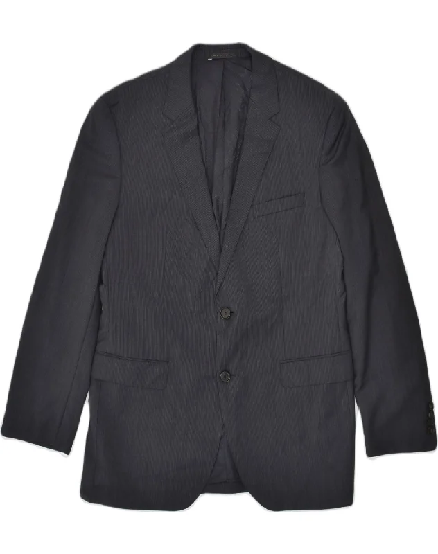 Denim Jackets HUGO BOSS Mens Slim 2 Button Blazer Jacket UK 42 XL Navy Blue Pinstripe