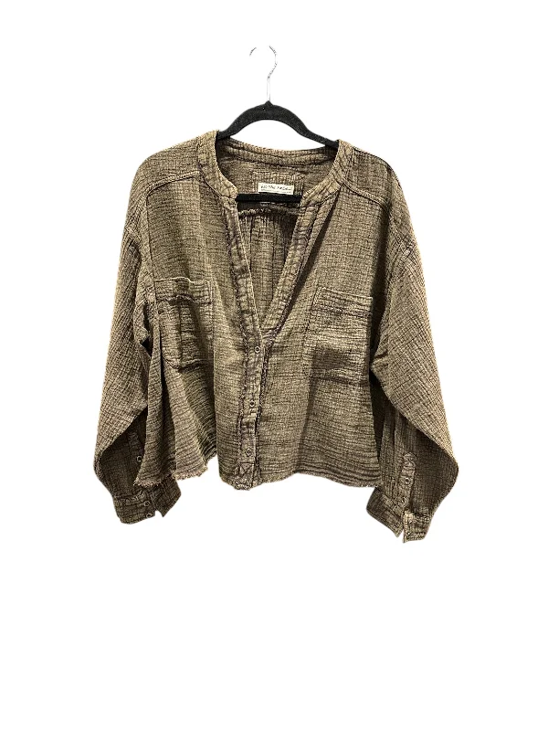 Trendy Blazers Top Long Sleeve By We The Free In Brown, Size: Xl