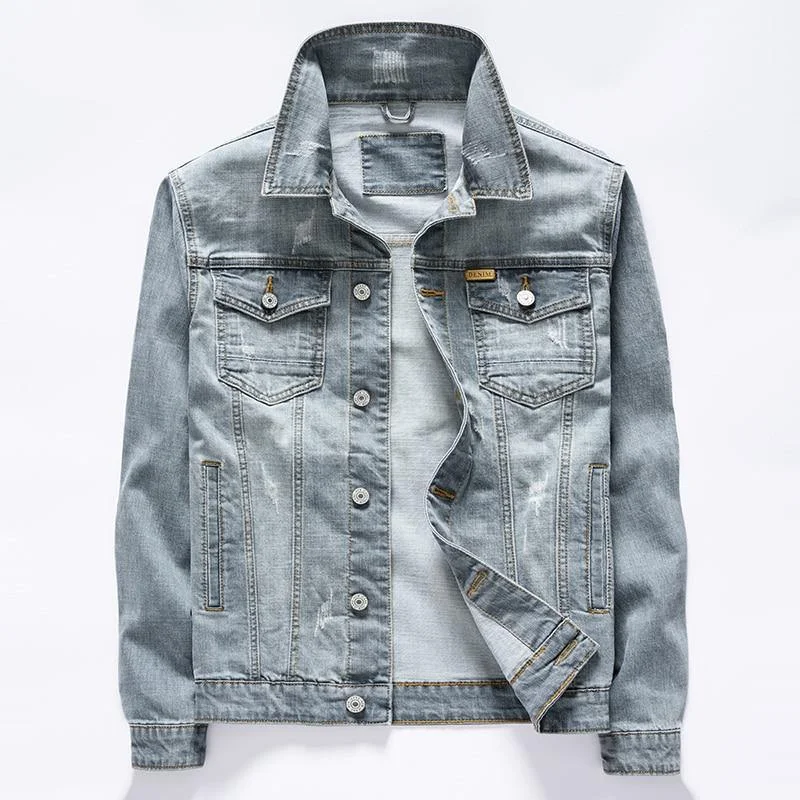 Formal Jackets Classic Style Men's Vintage Blue Light Weight Denim Jacket