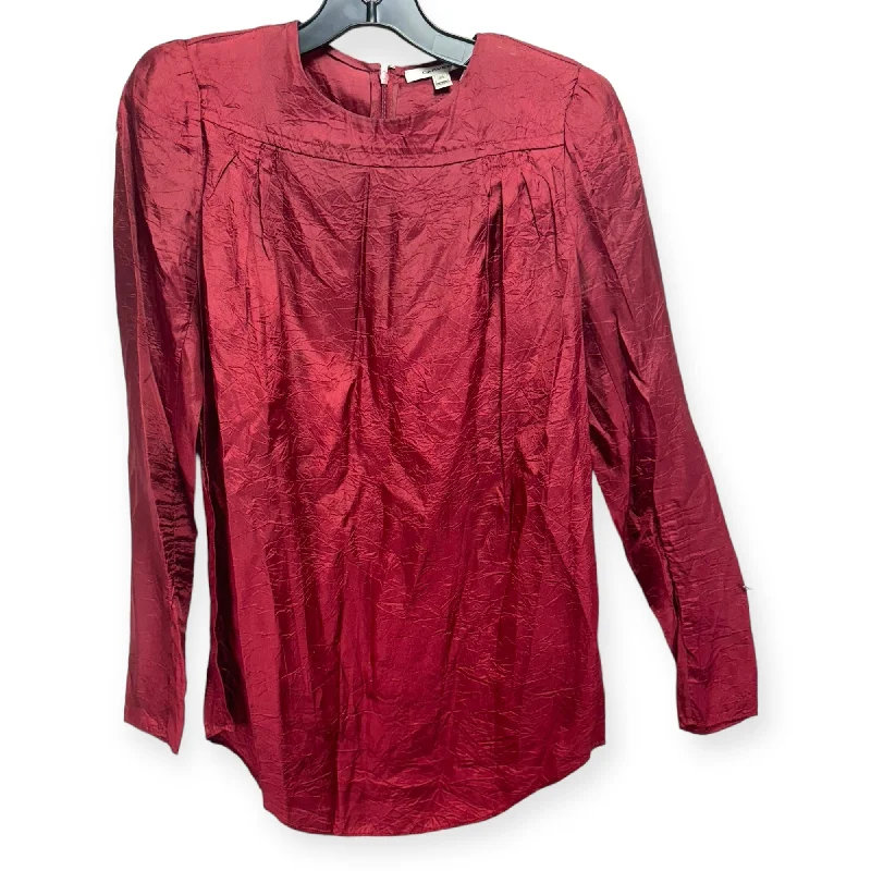 Casual Polos Top Long Sleeve Designer By Carven In Red, Size: 6 (EU 38)