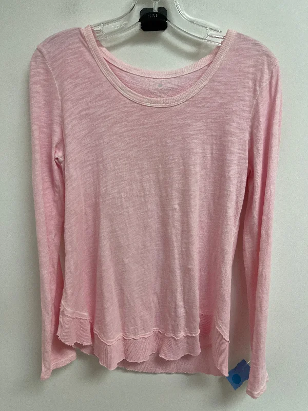 Fashionable Boots Top Long Sleeve By Elliott Lauren In Pink, Size: Xs