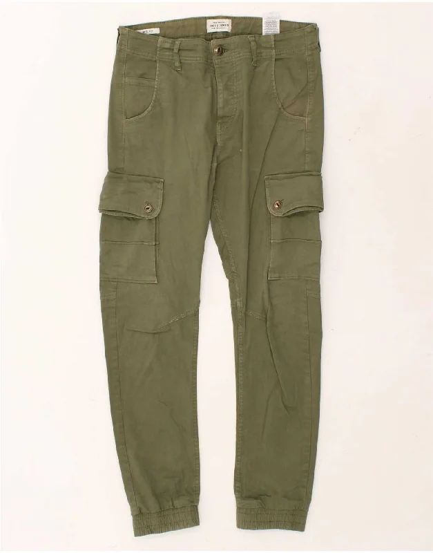 Classic Leather JACK & JONES Mens Anti Fit Slim Joggers Cargo Trousers W29 L32  Khaki